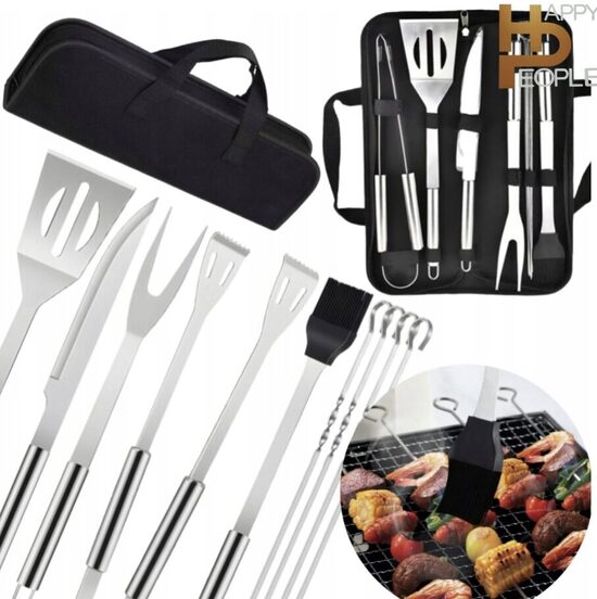 Grilio įrankių rinkinys, 9vnt su rankine